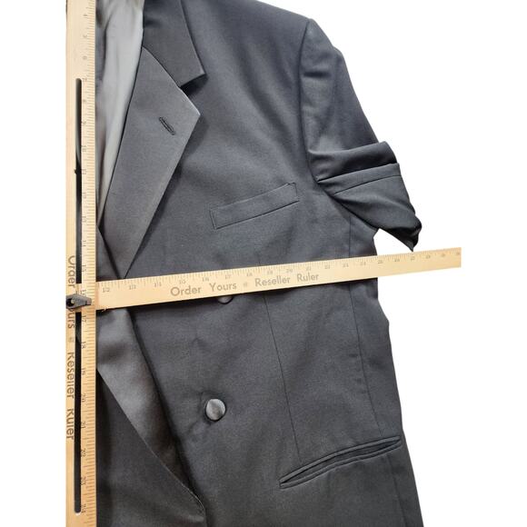 Perry Ellis Double Breasted Suit Jacket 50 Long Tuxedo Style Formal Blazer USA - Picture 13 of 16
